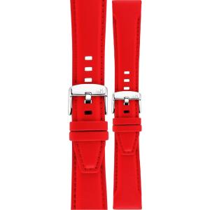 MORELLATO San Remo Sport Water Resistant Watch Strap 20-18mm Red Technical Leather Strap Silver Hardware A01X5967432083CR20 - 45085