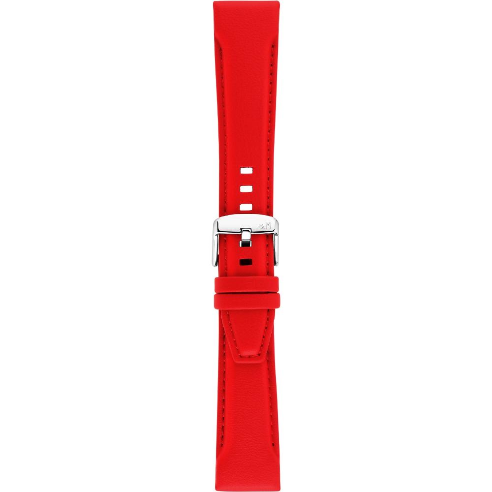 MORELLATO San Remo Sport Water Resistant Watch Strap 24-20mm Red Technical Leather Strap Silver Hardware A01X5967432083CR24