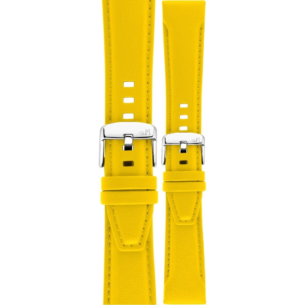 MORELLATO San Remo Sport Water Resistant Watch Strap 22-18mm Yellow Technical Leather Strap Silver Hardware A01X5967432097CR22