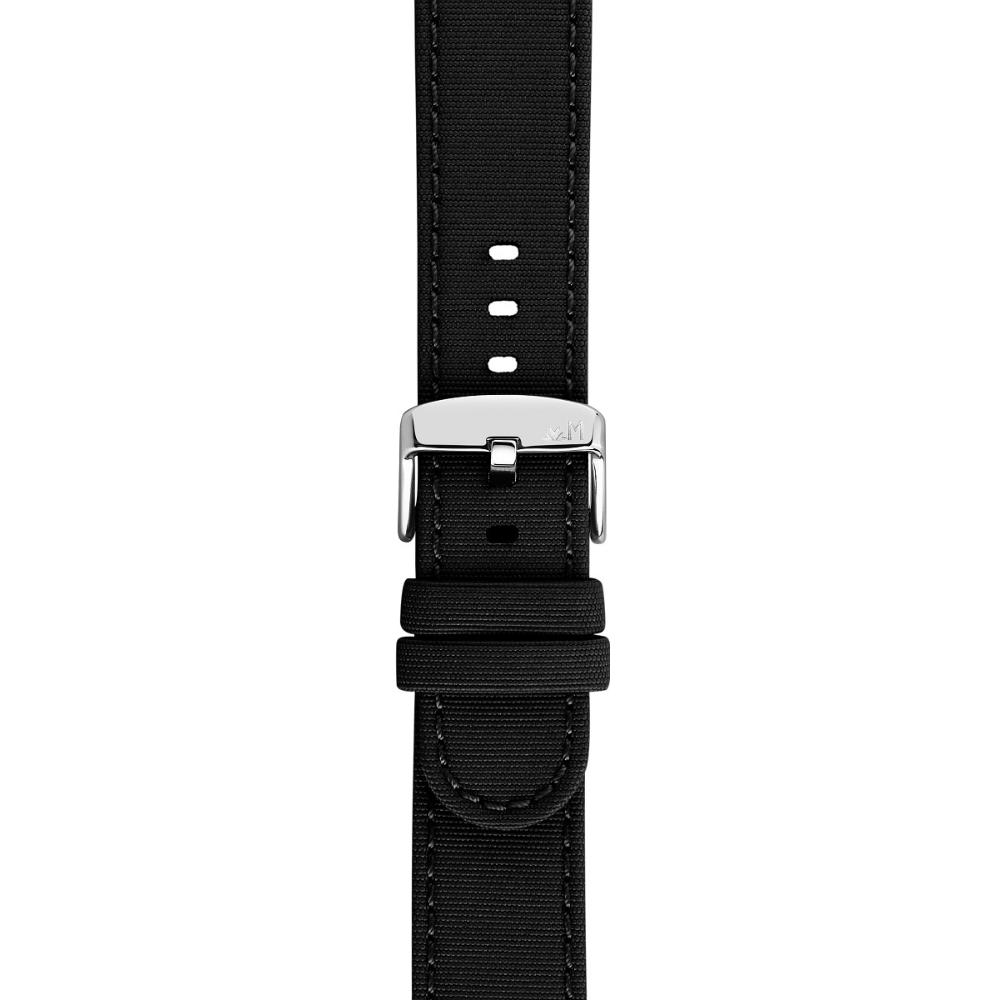 MORELLATO Viareggio Sport Water Resistant Watch Strap 24-22mm Black Recycled Strap Silver Hardware A01X5969E13019CR24