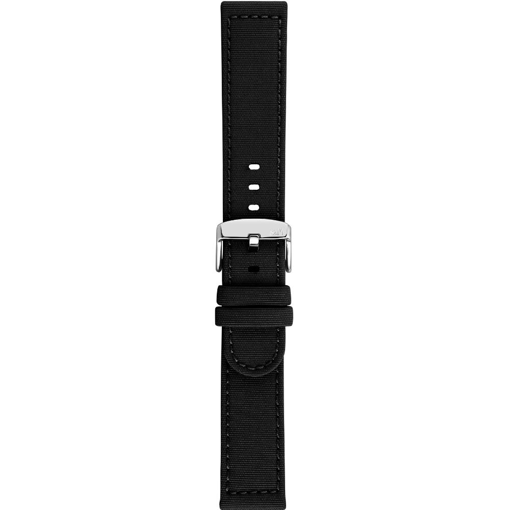 MORELLATO Viareggio Sport Water Resistant Watch Strap 18-18mm Black Recycled Strap Silver Hardware A01X5969E13019CR18