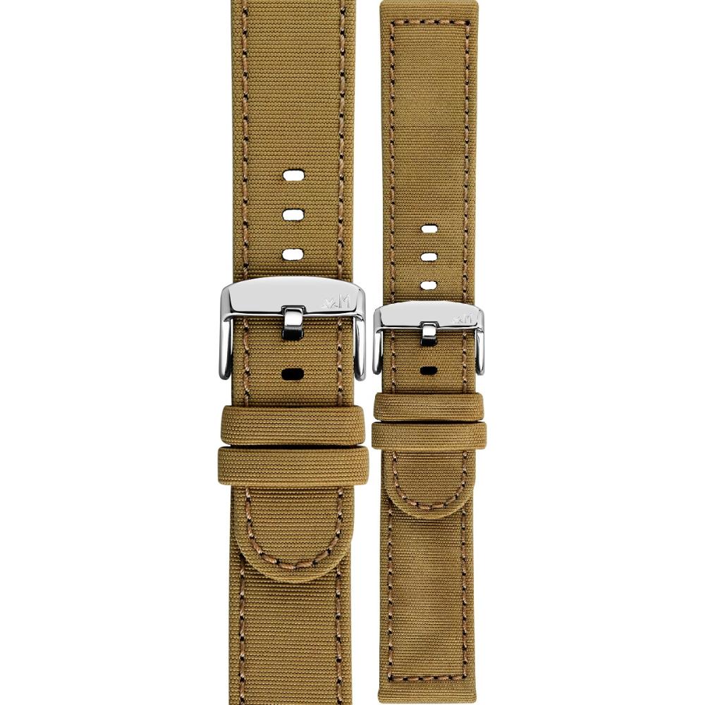 MORELLATO Viareggio Sport Water Resistant Watch Strap 20-20mm Light Brown Recycled Strap Silver Hardware A01X5969E13036CR20