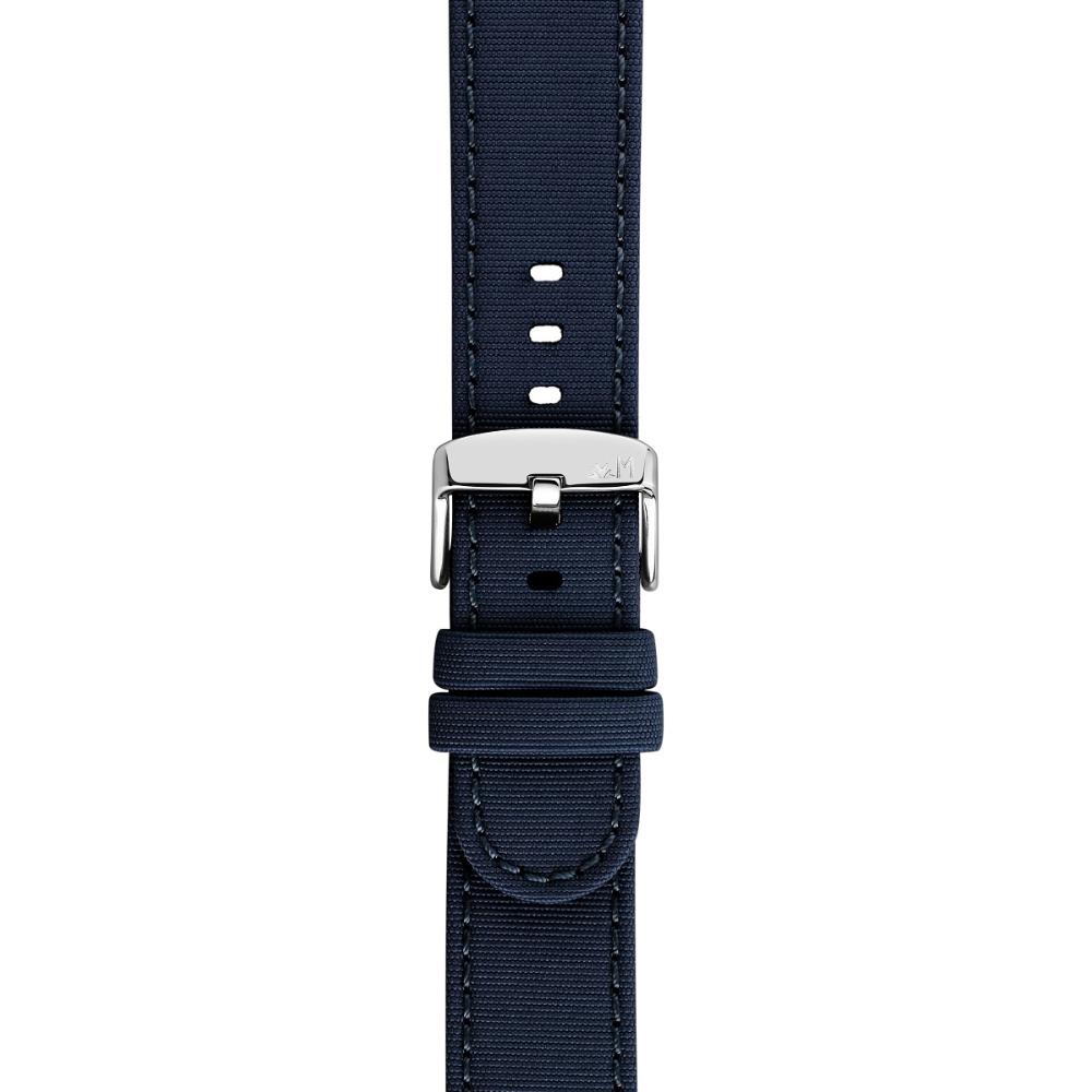 MORELLATO Viareggio Sport Water Resistant Watch Strap 20-20mm Blue Recycled Strap Silver Hardware A01X5969E13064CR20