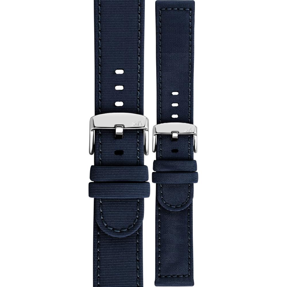 MORELLATO Viareggio Sport Water Resistant Watch Strap 22-22mm Blue Recycled Strap Silver Hardware A01X5969E13064CR22