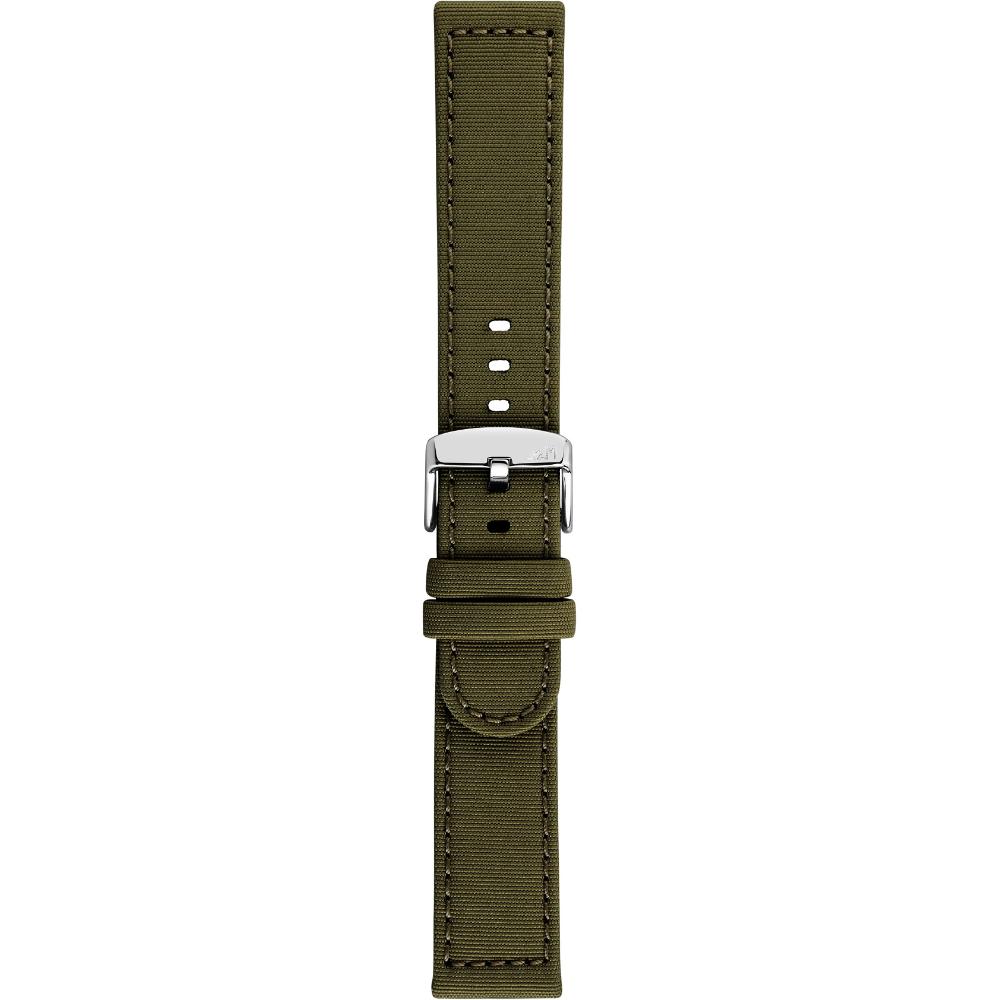 MORELLATO Viareggio Sport Water Resistant Watch Strap 18-18mm Olive Green Recycled Strap Silver Hardware A01X5969E13073CR18