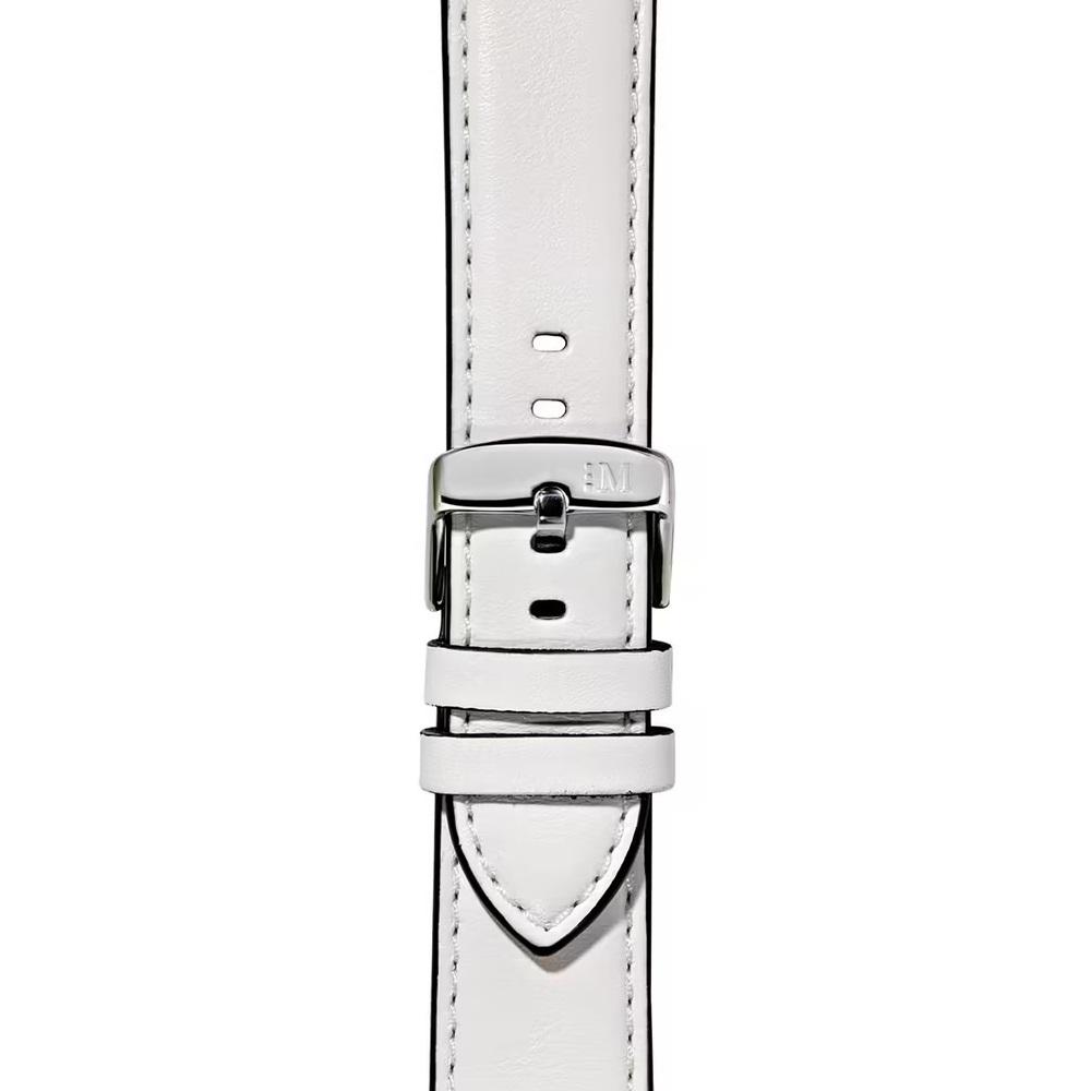 MORELLATO Croquet Water Resistant Watch Strap 20-18mm White Nappa Leather Silver Hardware A01X5976C03017CR20