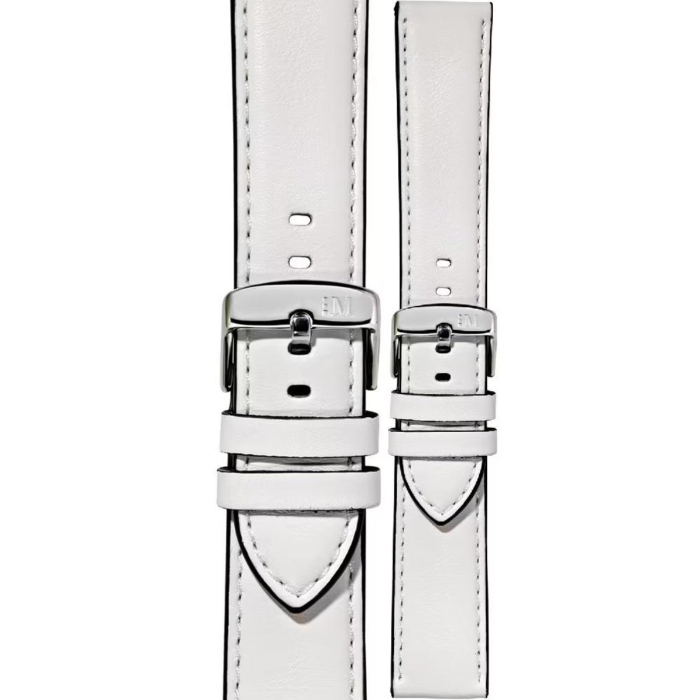 MORELLATO Croquet Water Resistant Watch Strap 20-18mm White Nappa Leather Silver Hardware A01X5976C03017CR20