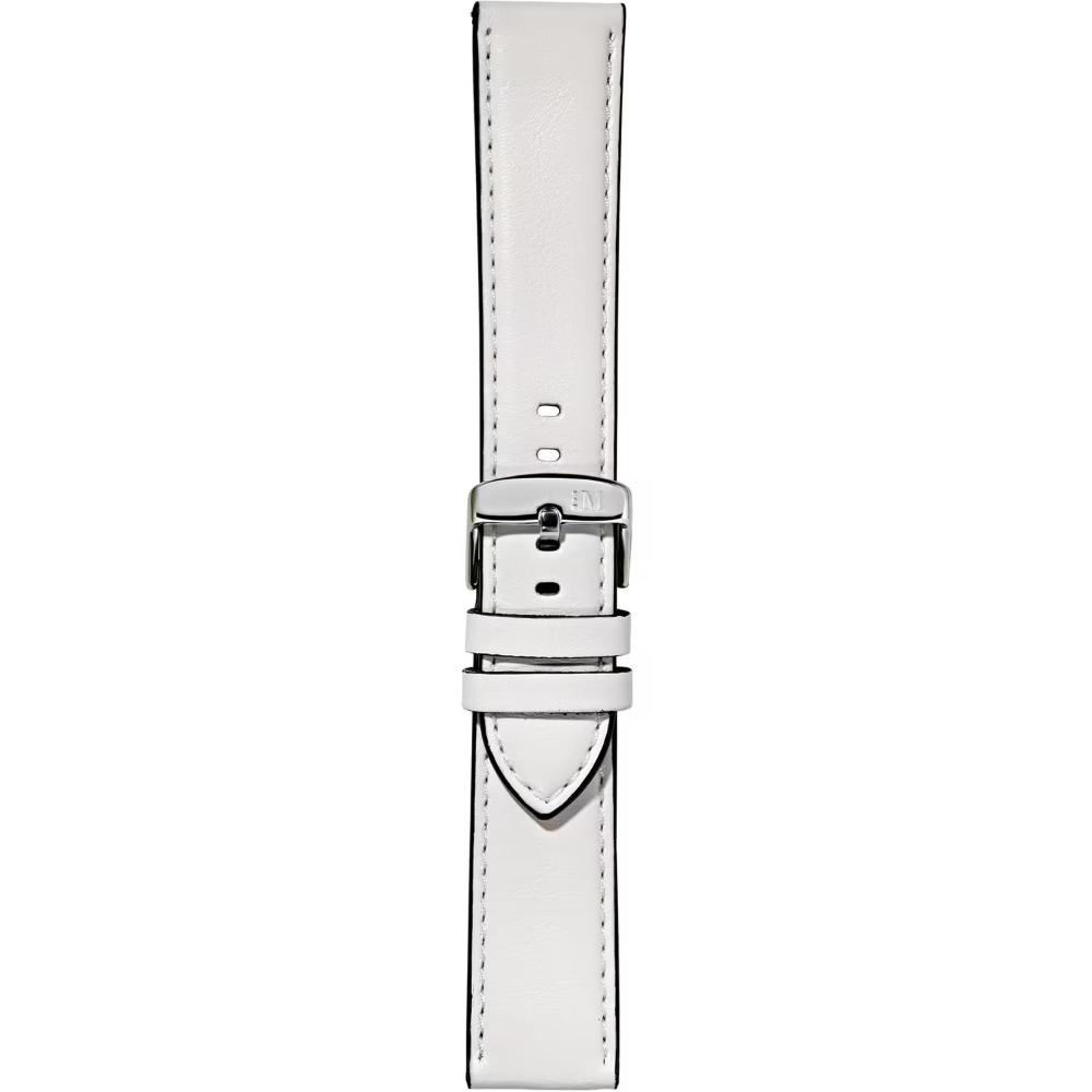 MORELLATO Croquet Water Resistant Watch Strap 20-18mm White Nappa Leather Silver Hardware A01X5976C03017CR20