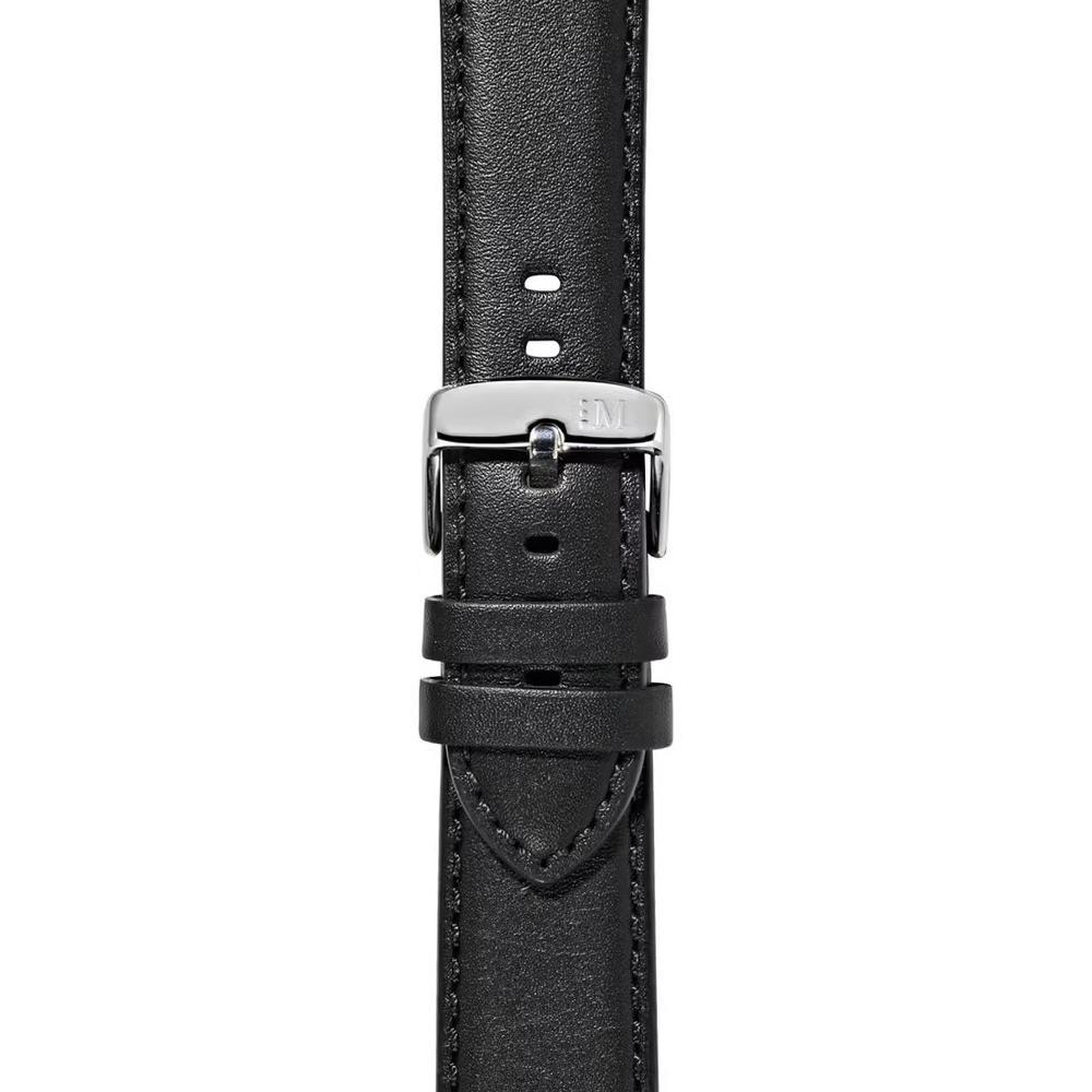 MORELLATO Croquet Water Resistant Watch Strap 24-20mm Black Nappa Leather Silver Hardware A01X5976C03019CR24