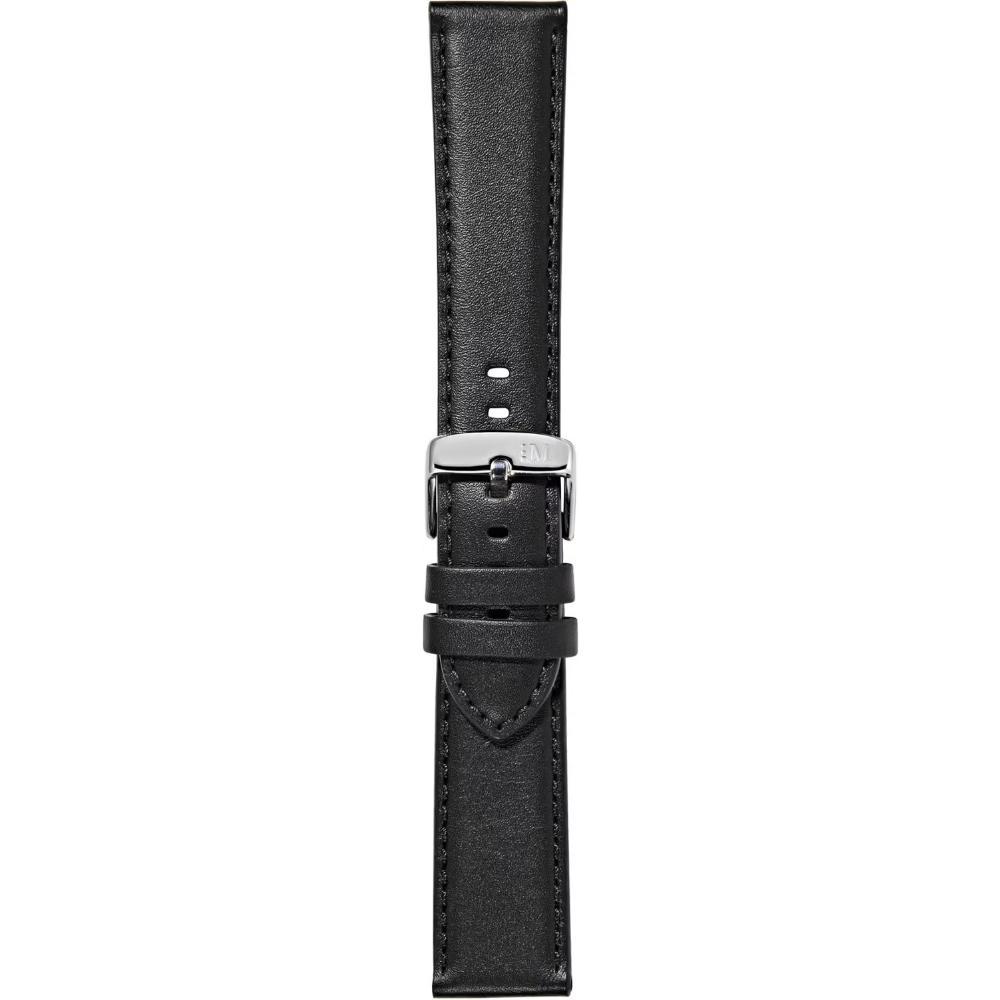 MORELLATO Croquet Water Resistant Watch Strap 24-20mm Black Nappa Leather Silver Hardware A01X5976C03019CR24