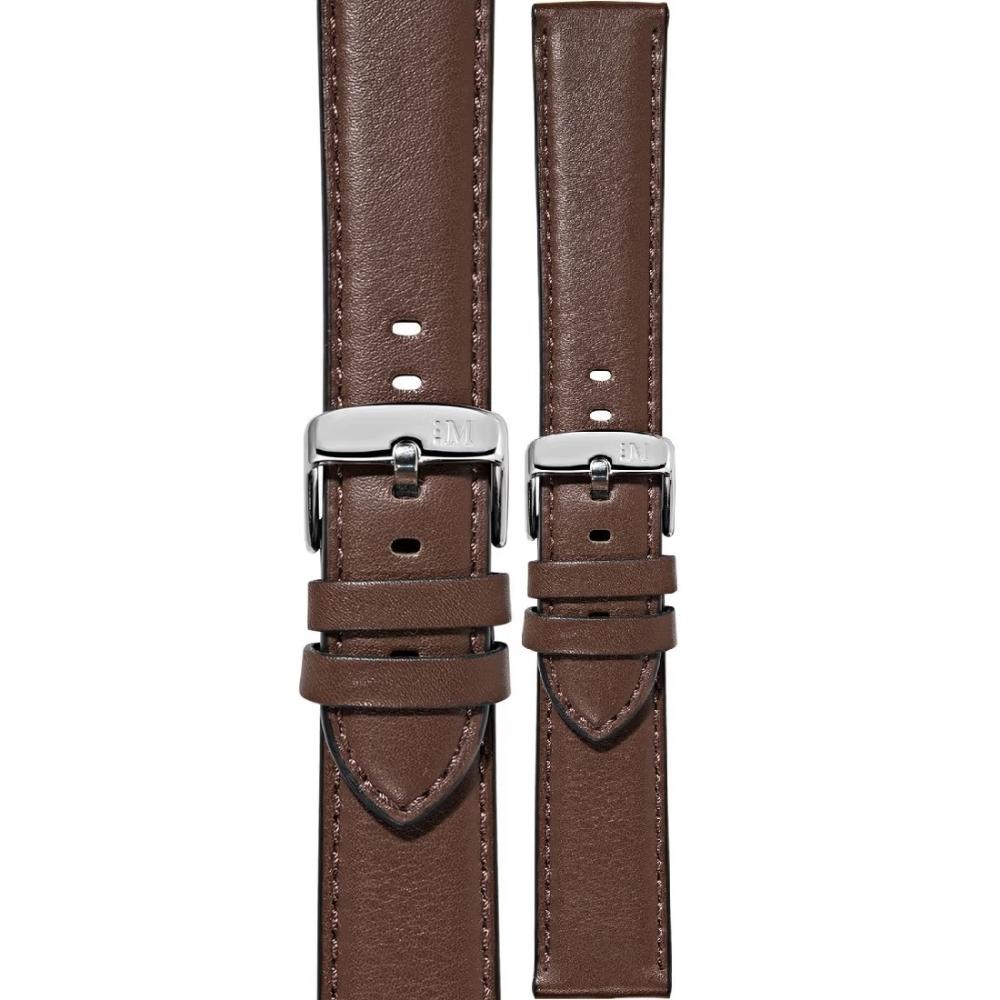 MORELLATO Croquet Water Resistant Watch Strap 22-20mm Brown Nappa Leather Silver Hardware A01X5976C03034CR22