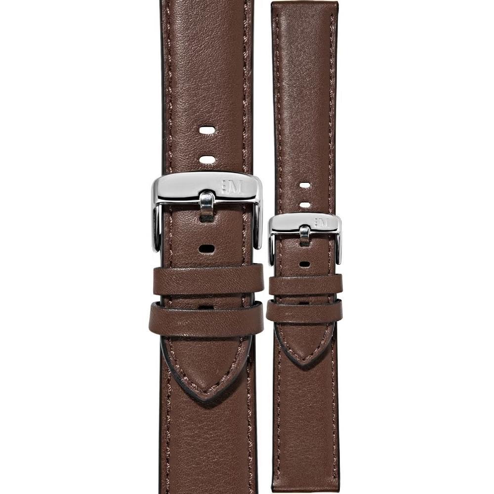 MORELLATO Croquet Water Resistant Watch Strap 20-18mm Brown Nappa Leather Silver Hardware A01X5976C03034CR20