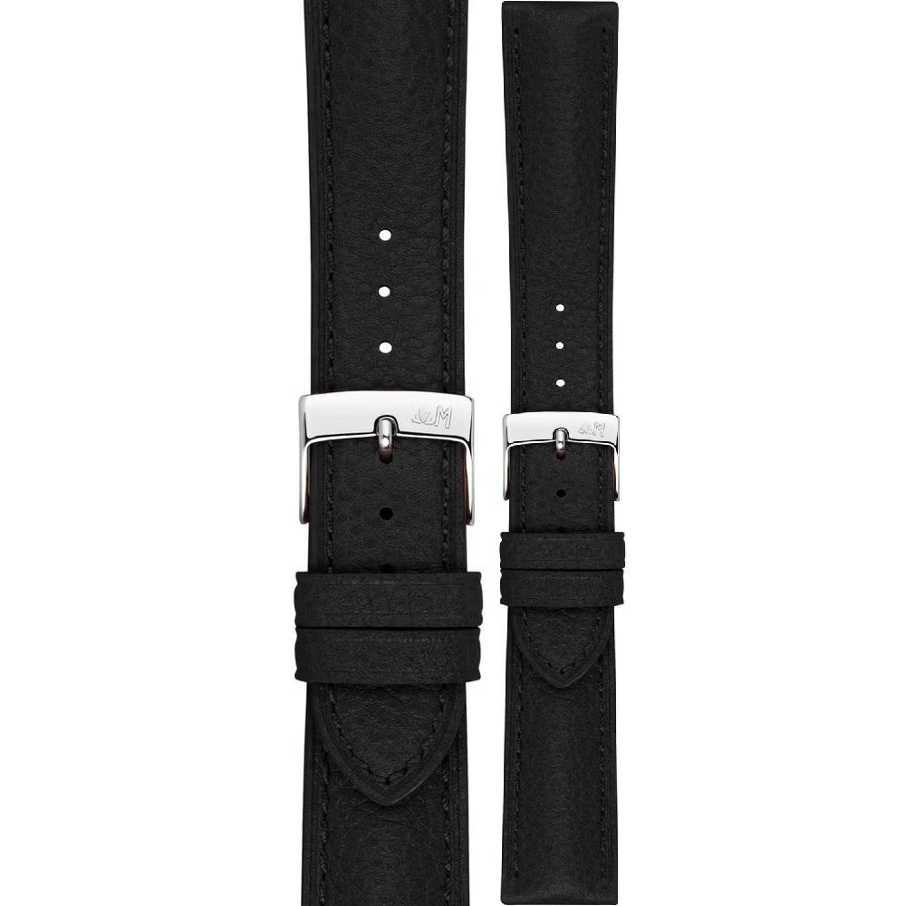 MORELLATO Hornet Watch Strap 18-16mm Black Leather Silver Hardware A01X6078E31019CR18