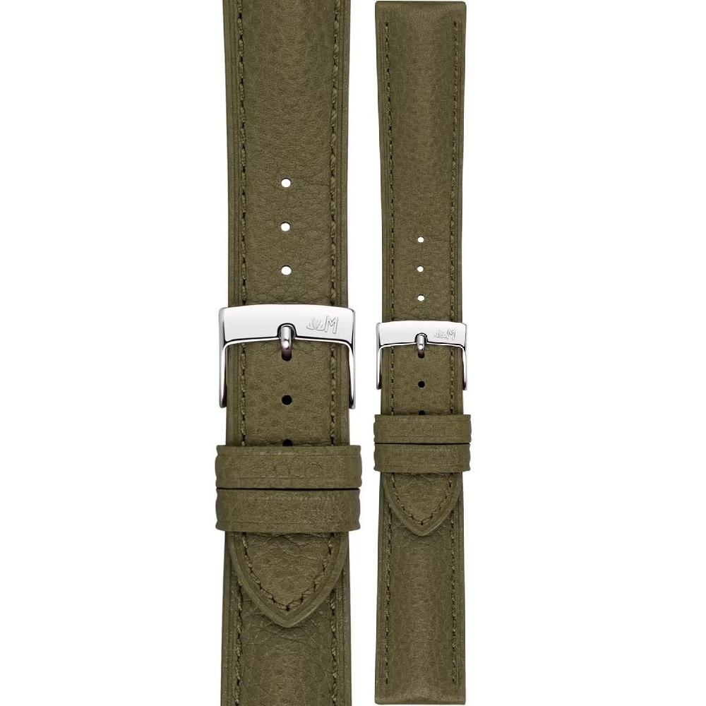 MORELLATO Hornet Watch Strap 18-16mm Olive Green Leather Silver Hardware A01X6078E31078CR18