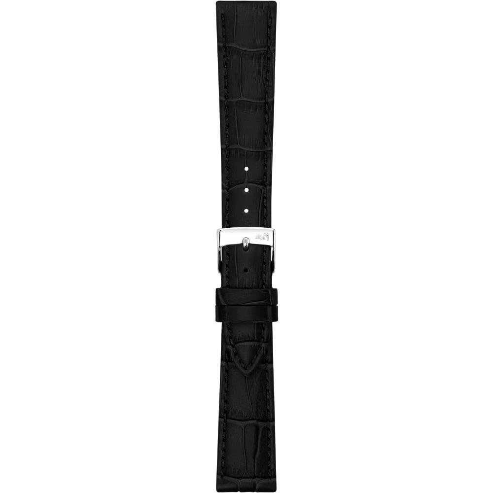 MORELLATO Bolle Watch Strap 21-18mm Black Calf Alligator Grain Leather Silver Buckle A01X6080480019CR21
