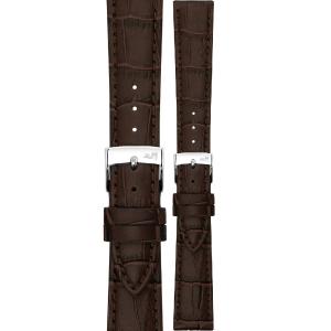 MORELLATO Bolle Watch Strap 19-16mm Brown Calf Alligator Grain Leather Silver Buckle A01X6079480032CR19 - 59438