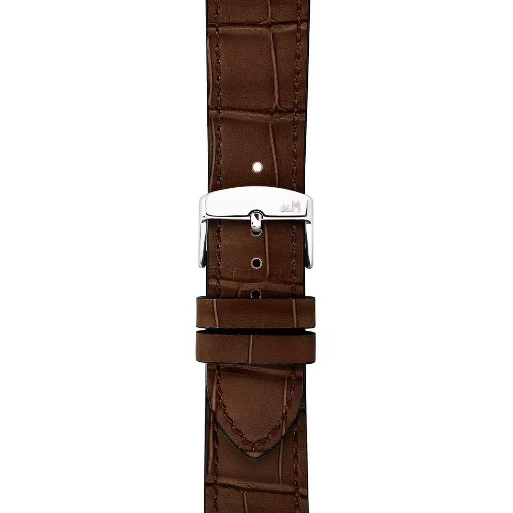 MORELLATO Ustica Water Resistant Watch Strap 22-20mm Brown Calf Leather with Alligator Grain Silver Buckle A01X6081E32032CR22