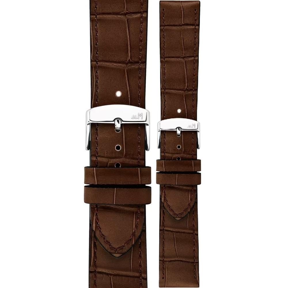MORELLATO Ustica Water Resistant Watch Strap 22-20mm Brown Calf Leather with Alligator Grain Silver Buckle A01X6081E32032CR22