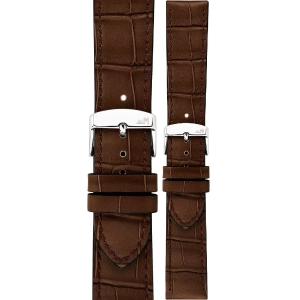 MORELLATO Ustica Water Resistant Watch Strap 22-20mm Brown Calf Leather with Alligator Grain Silver Buckle A01X6081E32032CR22 - 59641