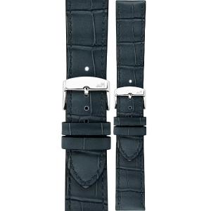 MORELLATO Ustica Water Resistant Watch Strap 20-18mm Blue Calf Leather with Alligator Grain Silver Buckle A01X6081E32062CR20 - 59657