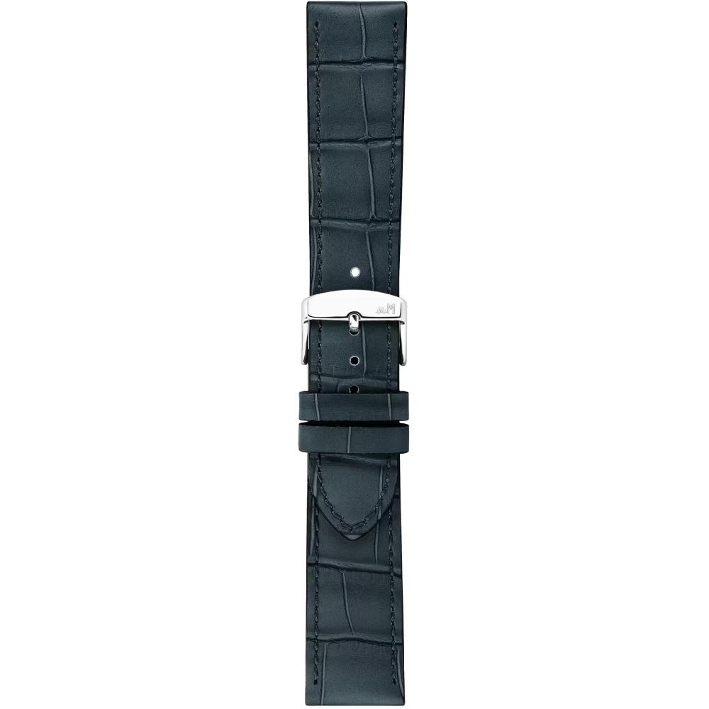 MORELLATO Ustica Water Resistant Watch Strap 24-20mm Blue Calf Leather with Alligator Grain Silver Buckle A01X6081E32062CR24