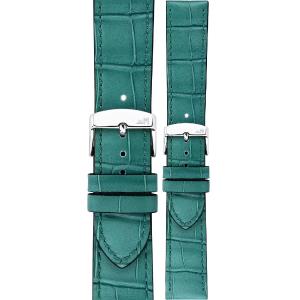 MORELLATO Ustica Water Resistant Watch Strap 20-18mm Turquoise Calf Leather with Alligator Grain Silver Buckle A01X6081E32076CR20 - 59665