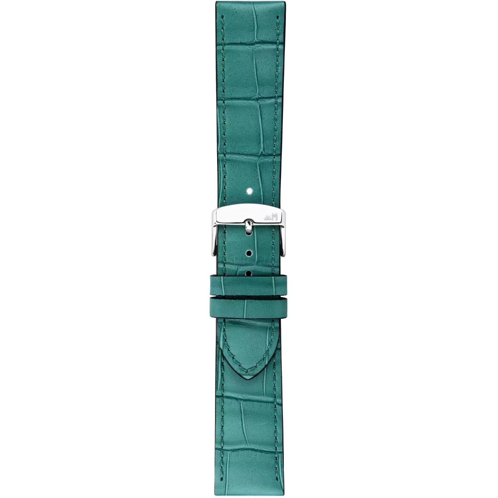 MORELLATO Ustica Water Resistant Watch Strap 22-20mm Turquoise Calf Leather with Alligator Grain Silver Buckle A01X6081E32076CR22
