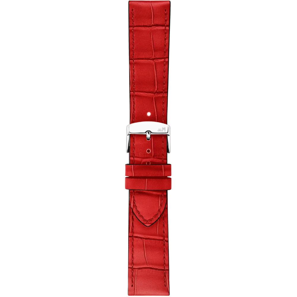 MORELLATO Ustica Water Resistant Watch Strap 20-18mm Red Calf Leather with Alligator Grain Silver Buckle A01X6081E32083CR20