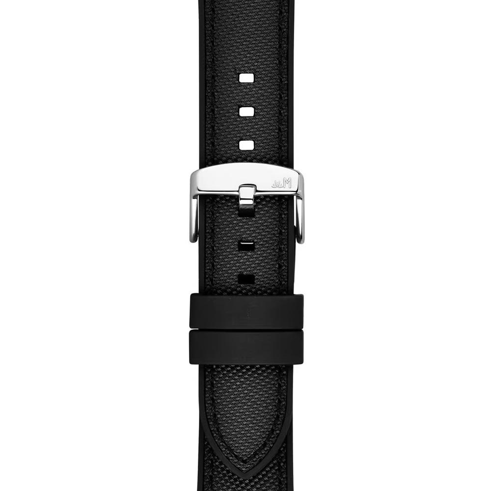 MORELLATO Stintino Water Resistant Watch Strap 22-20mm Black Rubber & Fabric Silver Buckle A01X6082E35019CR22