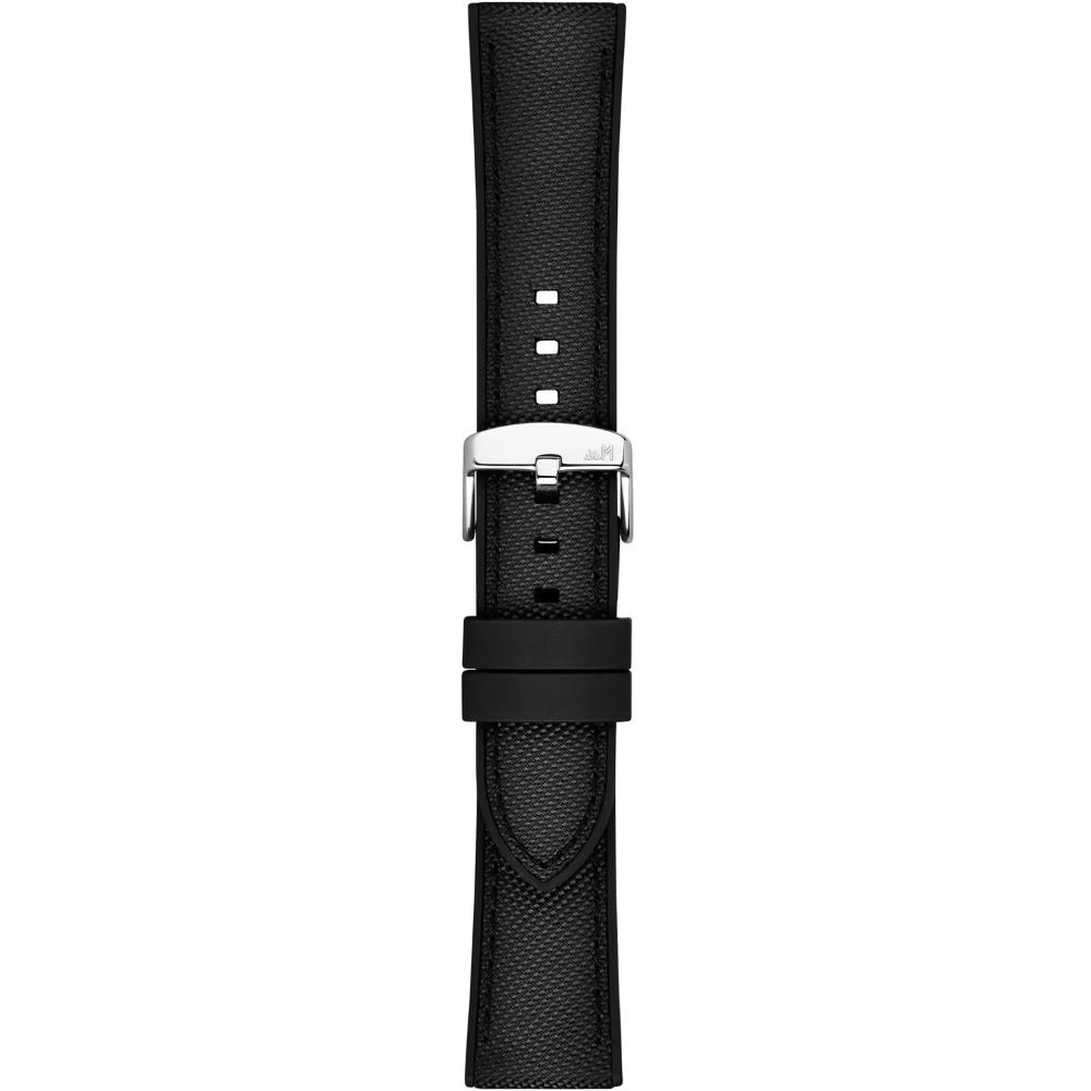 MORELLATO Stintino Water Resistant Watch Strap 22-20mm Black Rubber & Fabric Silver Buckle A01X6082E35019CR22