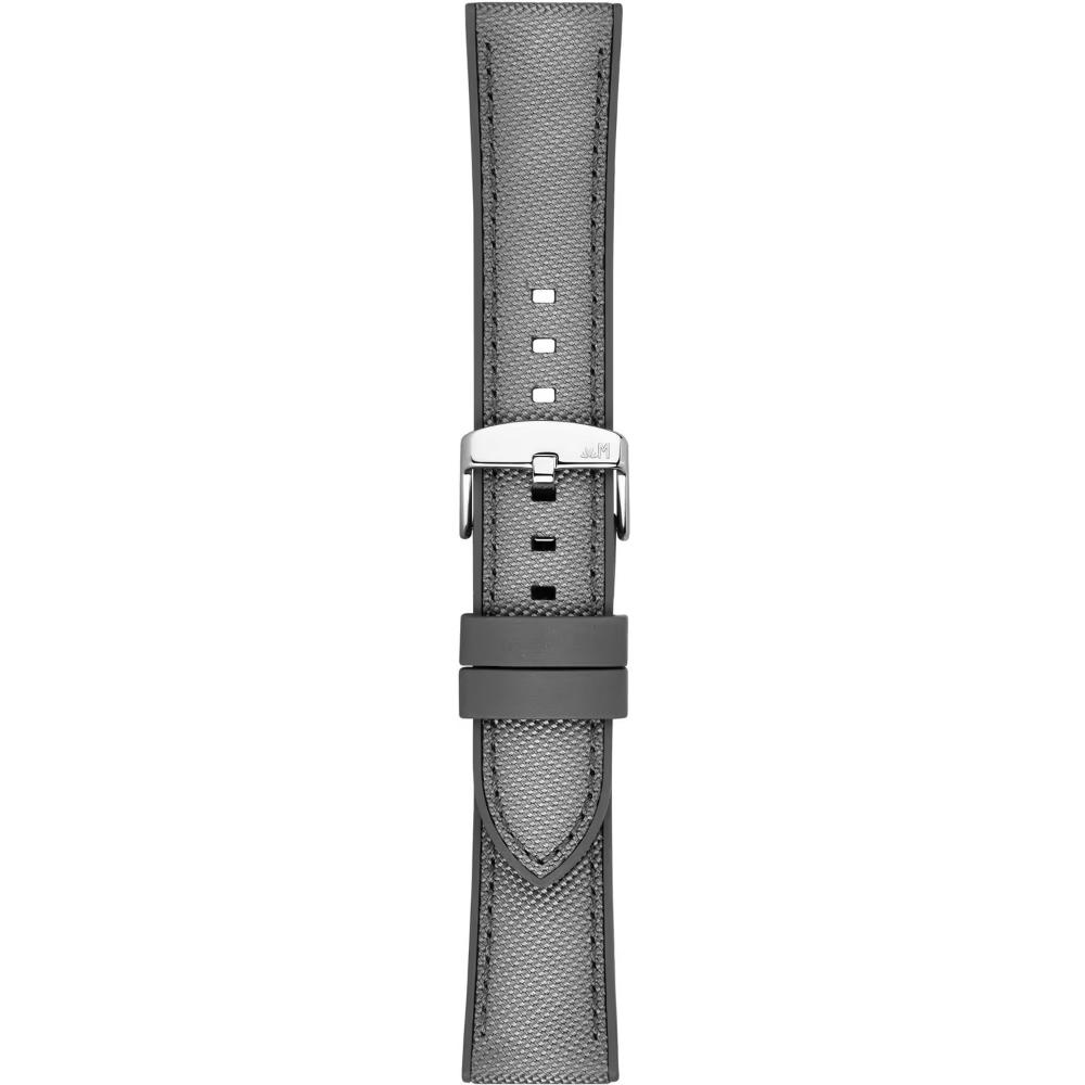 MORELLATO Stintino Water Resistant Watch Strap 20-18mm Grey Rubber & Fabric Silver Buckle A01X6082E35093CR20