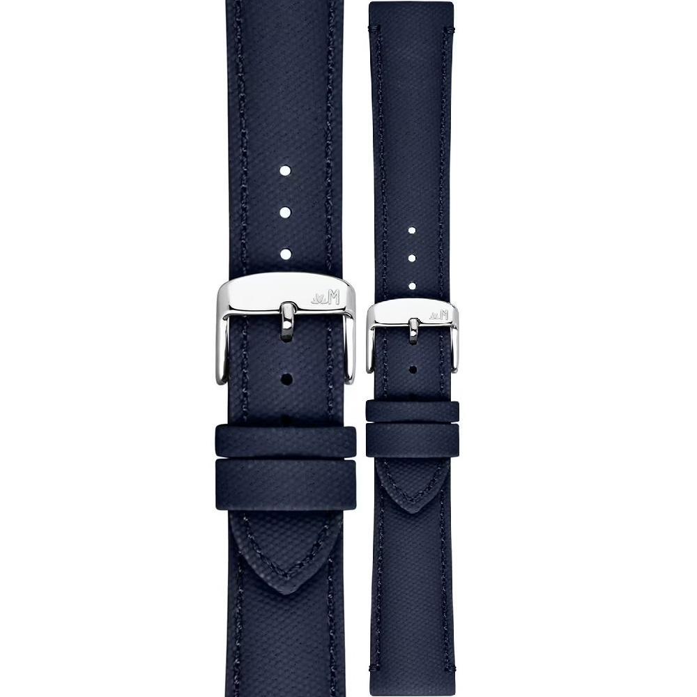MORELLATO Ponza Water Resistant Watch Strap 18-16mm Navy Blue Recycled Fabric Silver Buckle A01X6083E36062CR18