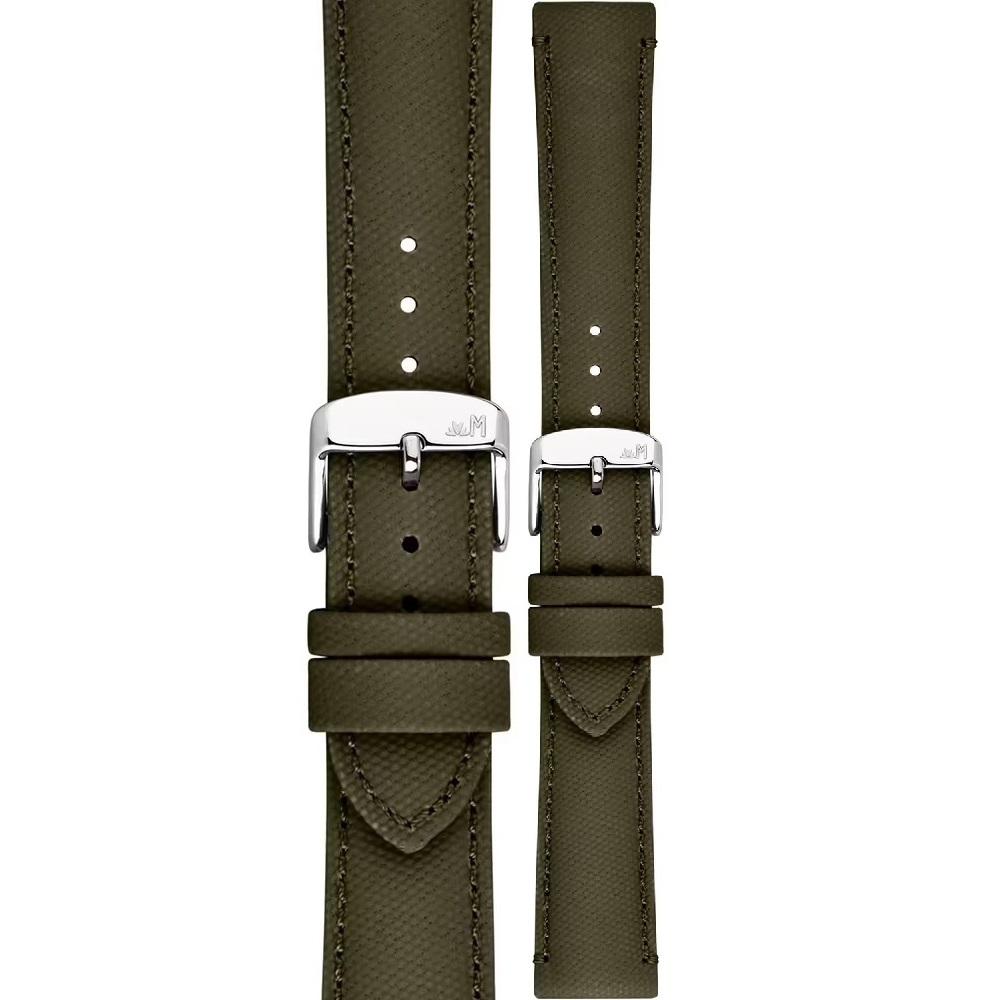 MORELLATO Ponza Water Resistant Watch Strap 18-16mm Olive Green Recycled Fabric Silver Buckle A01X6083E36073CR18