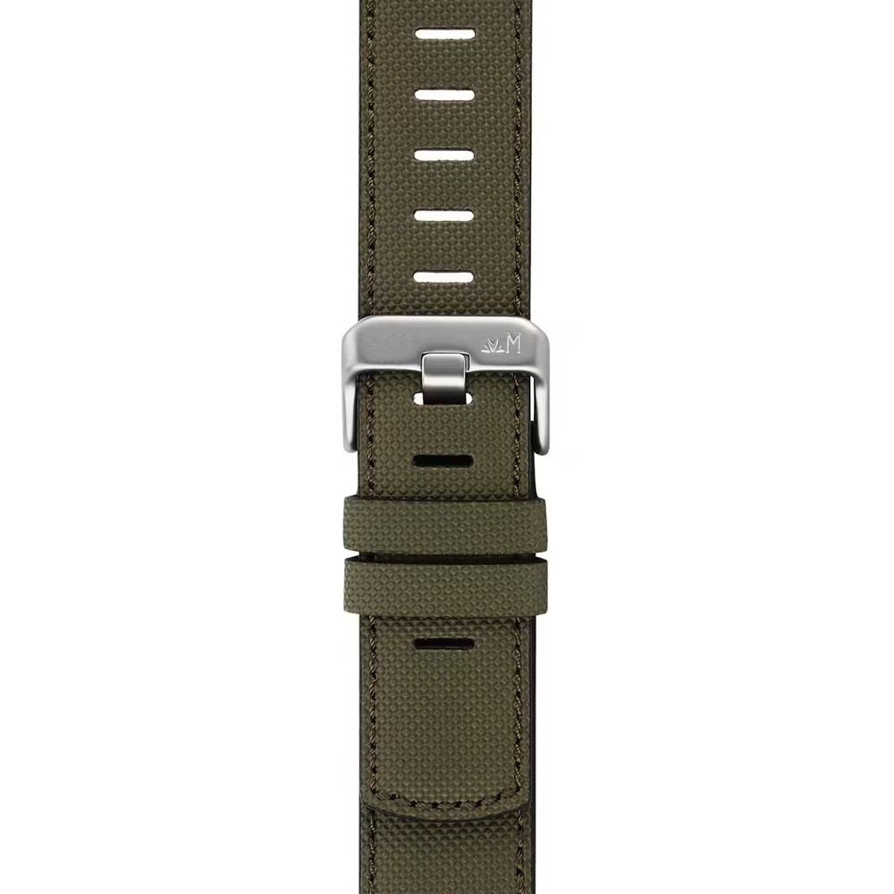 MORELLATO Bit Watch Strap 18mm Olive Green Coated Leather Silver Hardware A01X6084E39070SB18