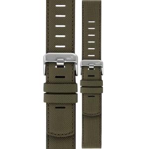 MORELLATO Bit Watch Strap 18mm Olive Green Coated Leather Silver Hardware A01X6084E39070SB18 - 59391