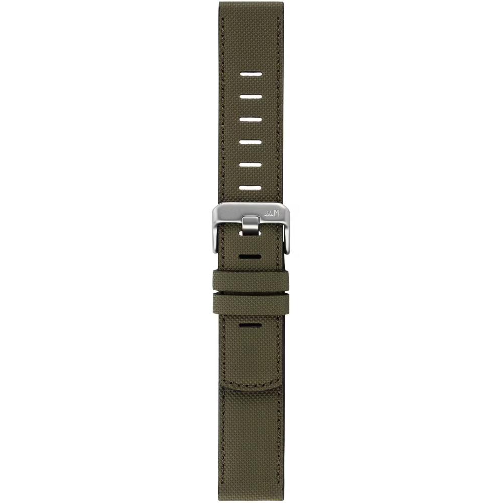 MORELLATO Bit Watch Strap 18mm Olive Green Coated Leather Silver Hardware A01X6084E39070SB18