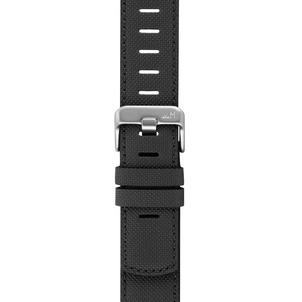 MORELLATO Bit Watch Strap 22mm Black Coated Leather Silver Hardware A01X6084E39119SB22