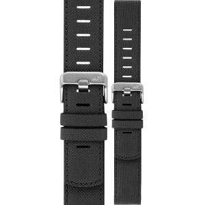 MORELLATO Bit Watch Strap 18mm Black Coated Leather Silver Hardware A01X6084E39119SB18 - 59403