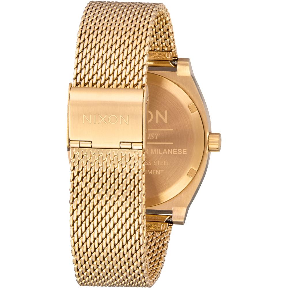 NIXON The Time Teller Milanese Three Hands 37mm Gold Stainless Steel Mesh Bracelet A1187-502-00