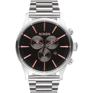 NIXON The Sentry Chronograph 42mm Silver Stainless Steel Bracelet A386-2064-00 - 4390