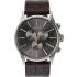 NIXON The Sentry Chronograph 42mm Silver Stainless Brown Leather Strap A405-1887-00 - 0