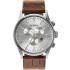 NIXON The Sentry Chronograph 42mm Silver Stainless Brown Leather Strap A405-1888-00 - 0