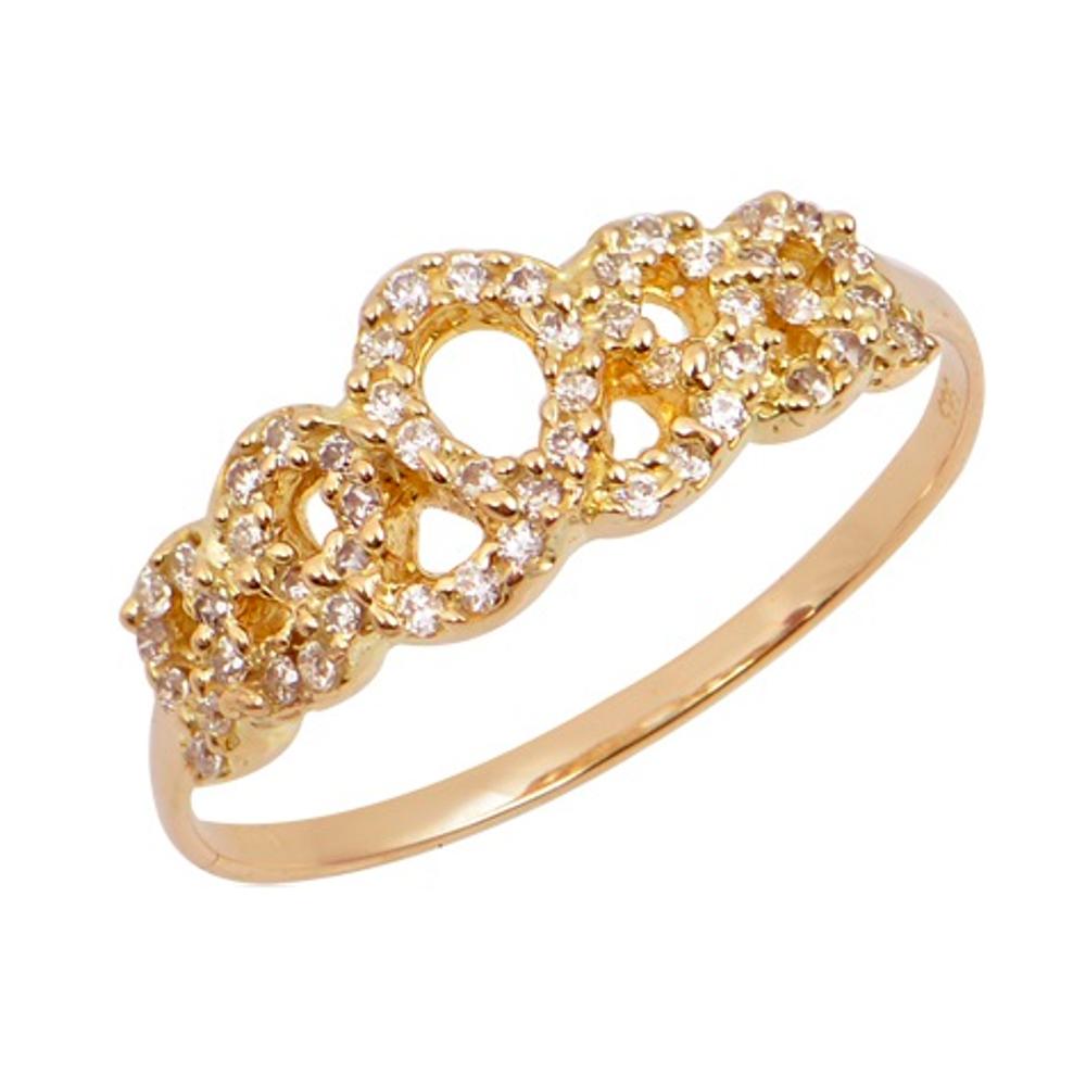 RING SENZIO Collection K14 Yellow Gold with Zircon Stones A660