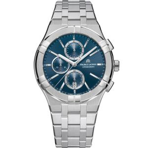 MAURICE LACROIX Aikon Quartz Chronograph Blue Dial 42mm Silver Stainless Steel Bracelet AI1118-SS002-430-1 - 47839