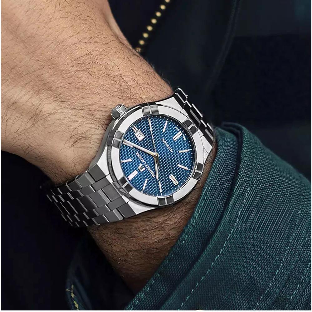 MAURICE LACROIX Aikon Automatic Blue Dial 42mm Silver Stainless Steel Bracelet AI6008-SS002-430-1