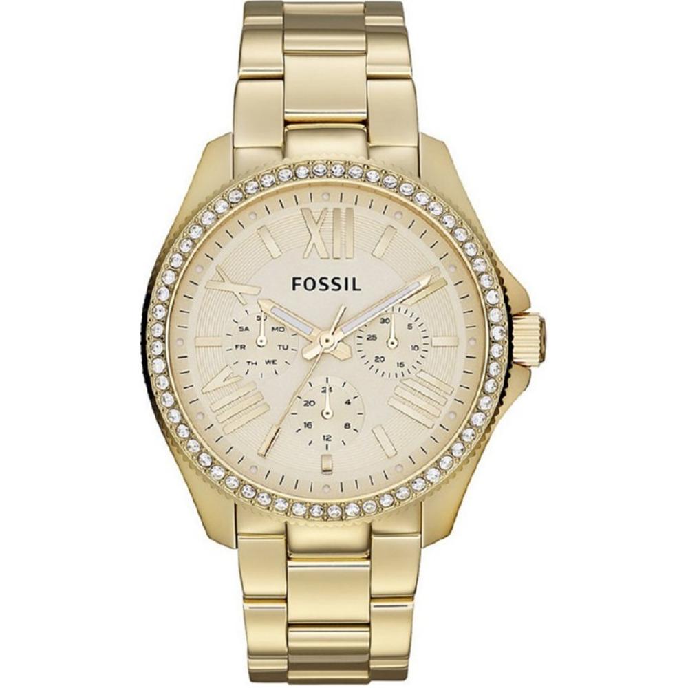 FOSSIL Cecile Crystals Multifunction 40mm Gold Stainless Steel Bracelet AM4482