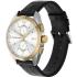 EMPORIO ARMANI Claudio Chronograph Silver Dial 43mm Two Tone Gold Stainless Steel Black Leather Strap AR11243 - 1