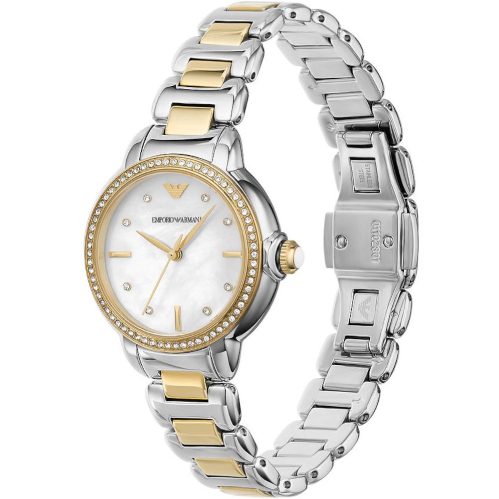 EMPORIO ARMANI Mia Crystals 32mm Silver & Gold Stainless Steel Bracelet AR11524