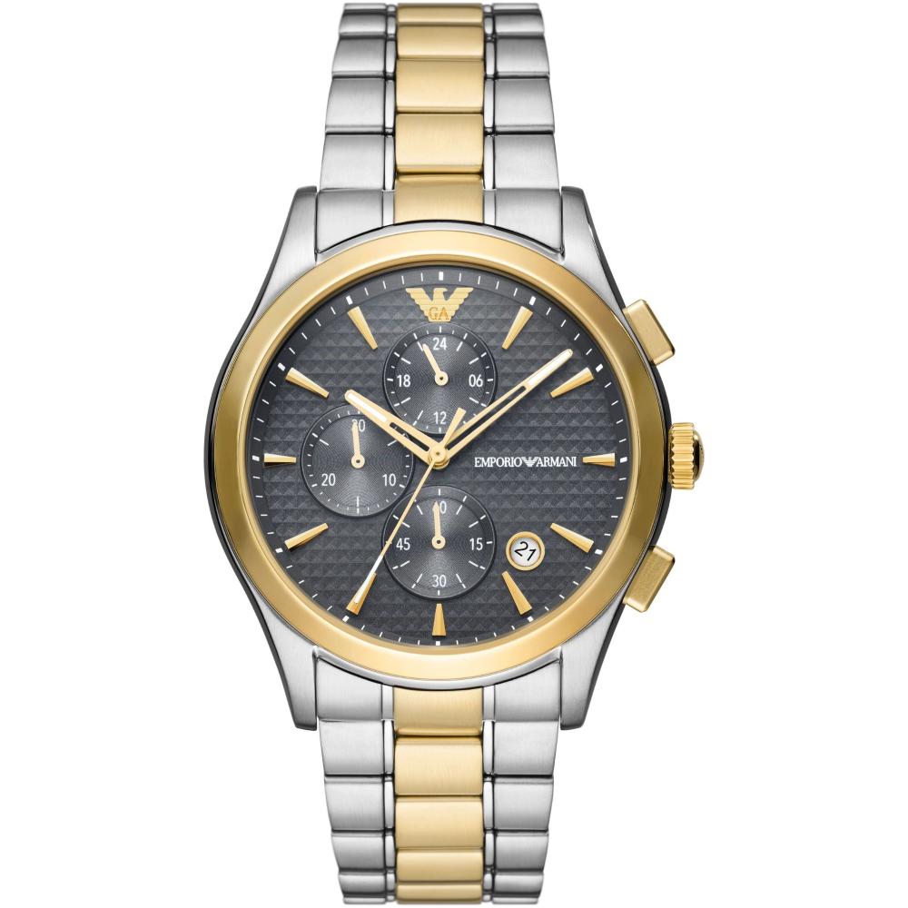 EMPORIO ARMANI Paolo Chronograph 42mm Silver & Gold Stainless Steel Bracelet AR11527