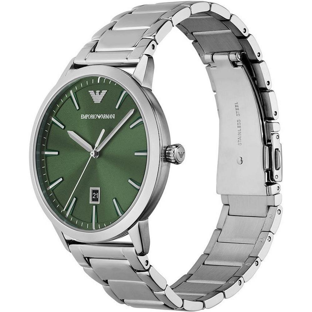 EMPORIO ARMANI Ruggero Green Dial 43mm Silver Stainless Steel Bracelet AR11575